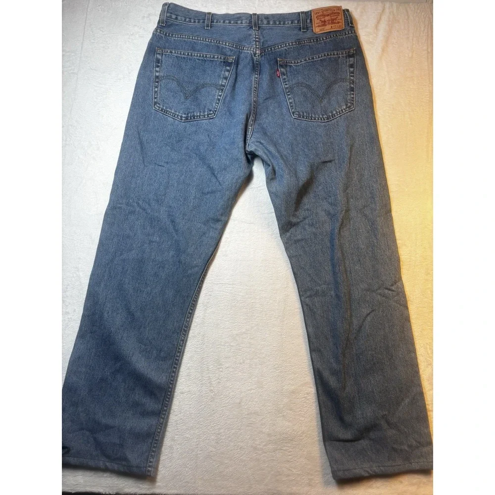 Levi's 505 Regular Fit Jeans Mens 40x32 Blue‎ Flex Denim Workwear Hemmed